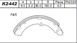 Asimco K2442 - Комплект спирачна челюст vvparts.bg