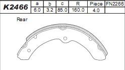 Asimco K2466 - Комплект спирачна челюст vvparts.bg