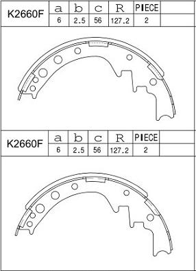 Asimco K2660F - Комплект спирачна челюст vvparts.bg