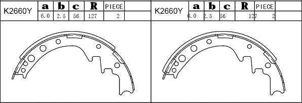 Asimco K2660Y - Комплект спирачна челюст vvparts.bg