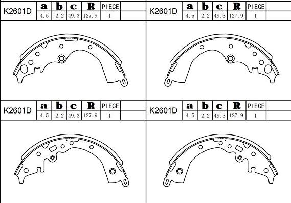 Asimco K2601D - Комплект спирачна челюст vvparts.bg