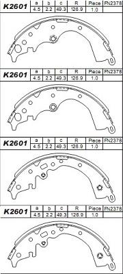 Asimco K2601 - Комплект спирачна челюст vvparts.bg