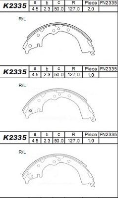 Asimco K2335 - Комплект спирачна челюст vvparts.bg