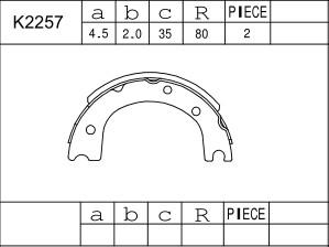 Asimco K2257 - Комплект спирачна челюст vvparts.bg