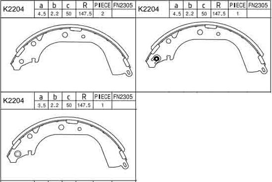 Asimco K2204 - Комплект спирачна челюст vvparts.bg