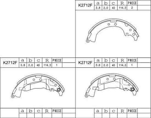 Asimco K2712F - Комплект спирачна челюст vvparts.bg