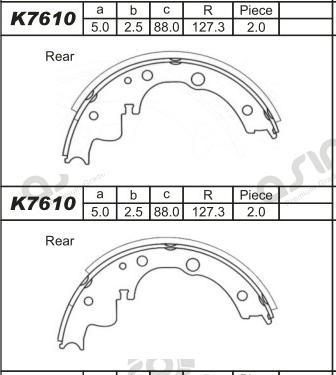 Asimco K7610 - Комплект спирачна челюст vvparts.bg