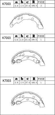 Asimco K7003 - Комплект спирачна челюст vvparts.bg