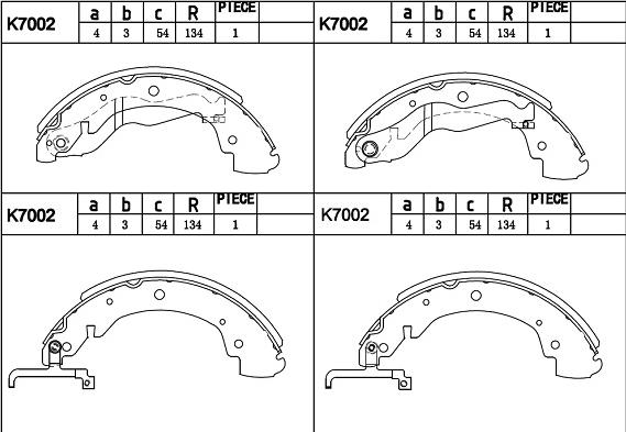 Asimco K7002 - Комплект спирачна челюст vvparts.bg