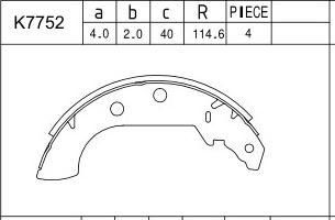 Asimco K7752 - Комплект спирачна челюст vvparts.bg