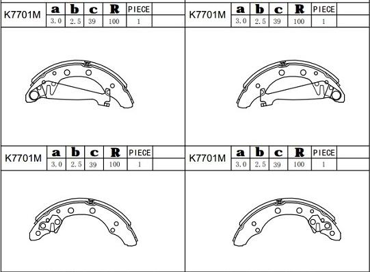 Asimco K7701M - Комплект спирачна челюст vvparts.bg