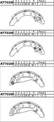 Asimco K7702M - Комплект спирачна челюст vvparts.bg