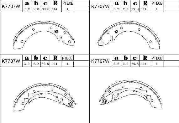 Asimco K7707W - Комплект спирачна челюст vvparts.bg