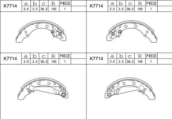 Asimco K7714 - Комплект спирачна челюст vvparts.bg