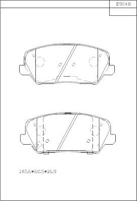 Asimco KD9048 - Комплект спирачно феродо, дискови спирачки vvparts.bg