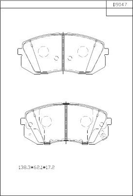 Asimco KD9047 - Комплект спирачно феродо, дискови спирачки vvparts.bg