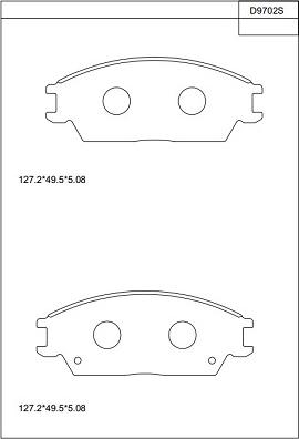 Asimco KD9702S - Комплект спирачно феродо, дискови спирачки vvparts.bg