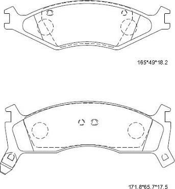 Asimco KD9710 - Комплект спирачно феродо, дискови спирачки vvparts.bg