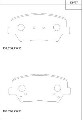 Asimco KD9777 - Комплект спирачно феродо, дискови спирачки vvparts.bg