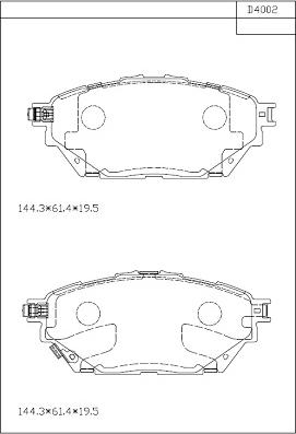 Asimco KD4002 - Комплект спирачно феродо, дискови спирачки vvparts.bg