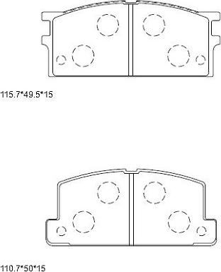 Asimco KD4347 - Комплект спирачно феродо, дискови спирачки vvparts.bg