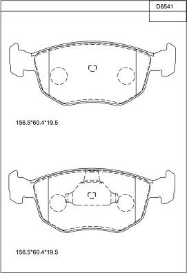 Asimco KD6541 - Комплект спирачно феродо, дискови спирачки vvparts.bg