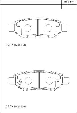 Asimco KD66415 - Комплект спирачно феродо, дискови спирачки vvparts.bg