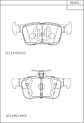 Asimco KD6003 - Комплект спирачно феродо, дискови спирачки vvparts.bg