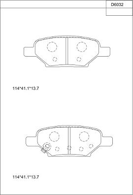 Asimco KD6032 - Комплект спирачно феродо, дискови спирачки vvparts.bg