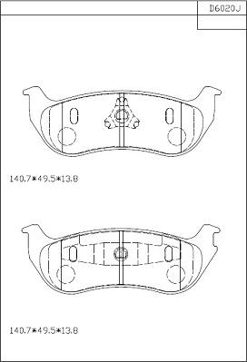 Asimco KD6020 - Комплект спирачно феродо, дискови спирачки vvparts.bg