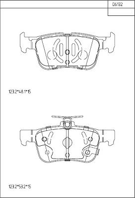 Asimco KD6132 - Комплект спирачно феродо, дискови спирачки vvparts.bg