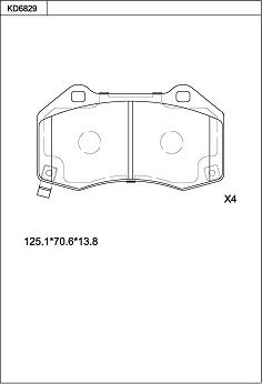 Asimco KD6829 - Комплект спирачно феродо, дискови спирачки vvparts.bg