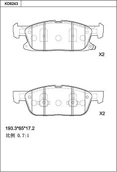 Asimco KD6243 - Комплект спирачно феродо, дискови спирачки vvparts.bg