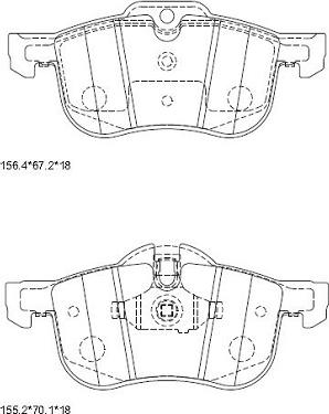 Asimco KD6792 - Комплект спирачно феродо, дискови спирачки vvparts.bg