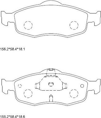 Asimco KD6710 - Комплект спирачно феродо, дискови спирачки vvparts.bg