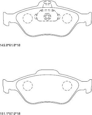 Asimco KD6776 - Комплект спирачно феродо, дискови спирачки vvparts.bg