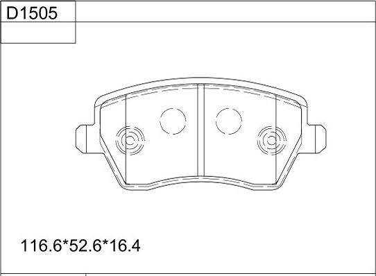 Asimco KD1505 - Комплект спирачно феродо, дискови спирачки vvparts.bg