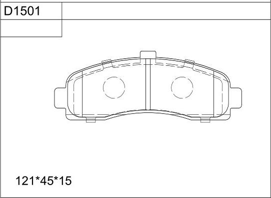 Asimco KD1501 - Комплект спирачно феродо, дискови спирачки vvparts.bg