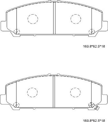 Asimco KD1516 - Комплект спирачно феродо, дискови спирачки vvparts.bg