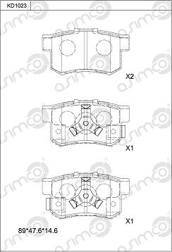 Asimco KD1023 - Комплект спирачно феродо, дискови спирачки vvparts.bg