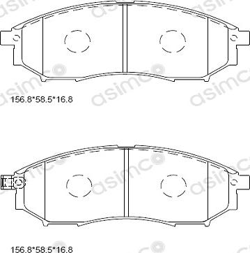 Asimco KD1301 - Комплект спирачно феродо, дискови спирачки vvparts.bg