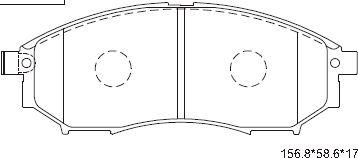 Asimco KD1755 - Комплект спирачно феродо, дискови спирачки vvparts.bg