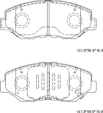 Asimco KD1708 - Комплект спирачно феродо, дискови спирачки vvparts.bg