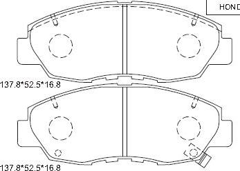 Asimco KD1703 - Комплект спирачно феродо, дискови спирачки vvparts.bg