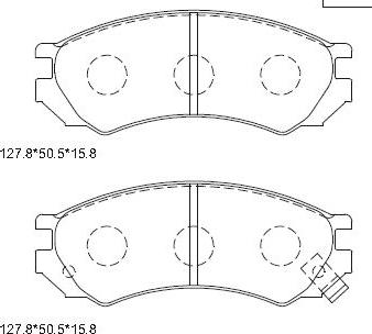 Asimco KD1715 - Комплект спирачно феродо, дискови спирачки vvparts.bg