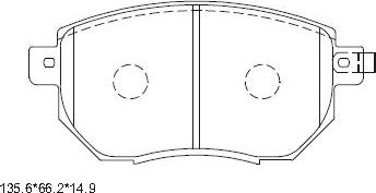 Asimco KD1726 - Комплект спирачно феродо, дискови спирачки vvparts.bg