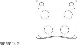 Asimco KD1720 - Комплект спирачно феродо, дискови спирачки vvparts.bg