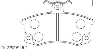 Asimco KD8702 - Комплект спирачно феродо, дискови спирачки vvparts.bg