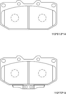 Asimco KD3705 - Комплект спирачно феродо, дискови спирачки vvparts.bg