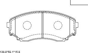 Asimco KD3737 - Комплект спирачно феродо, дискови спирачки vvparts.bg